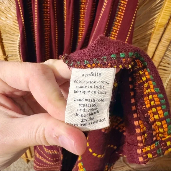 Ace & Jig Maxi Dress in Garnet Stripe 100% Cotton SZ Small Burgundy Maroon Multi - Picture 3 of 6